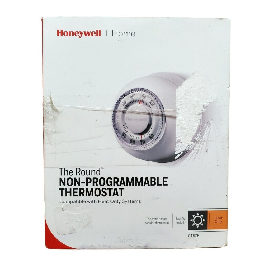 New Honeywell Heat Only Thermostat Manual Temperature Round Dial Wall CT87K1004